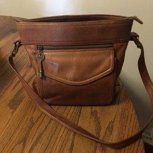 Ladies Vintage Fossil 1954 Leather Shoulder Bag